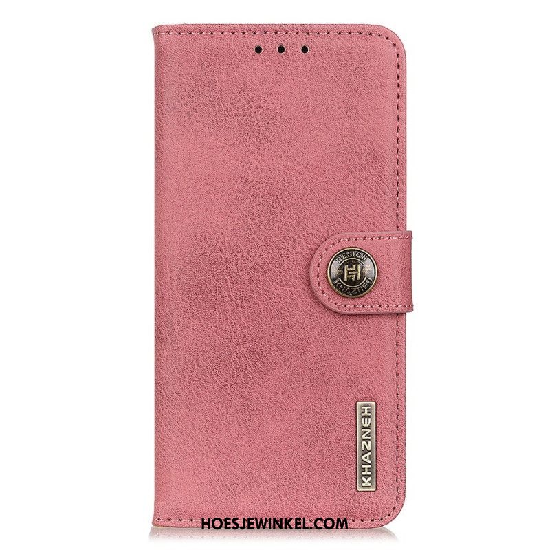 Folio-hoesje voor OnePlus 10T 5G Imitatieleer Khazneh
