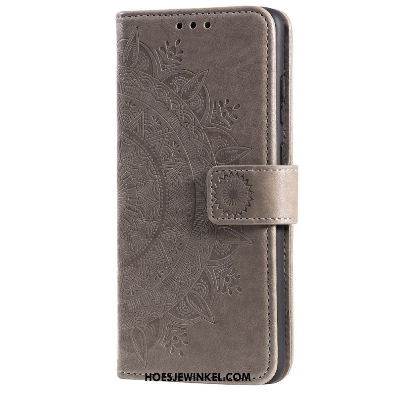 Folio-hoesje voor OnePlus 10T 5G Met Ketting Strappy Zon Mandala