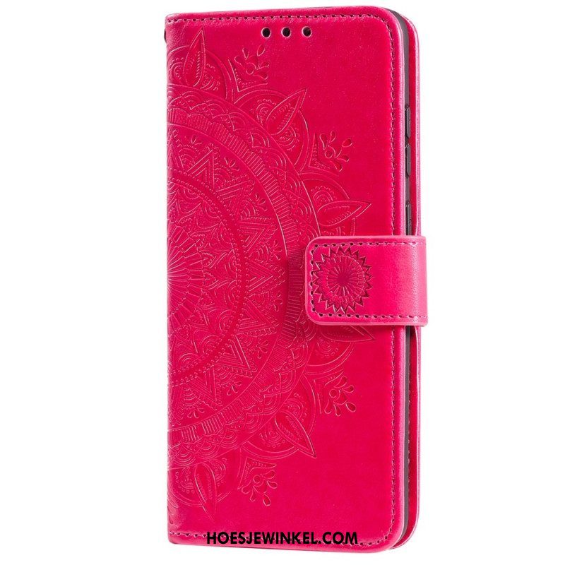 Folio-hoesje voor OnePlus 10T 5G Met Ketting Strappy Zon Mandala