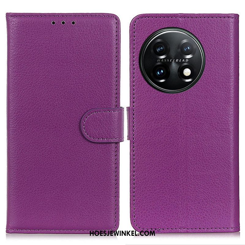 Folio-hoesje voor OnePlus 11 5G Lychee-textuur