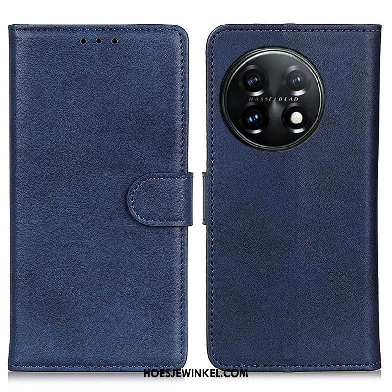 Folio-hoesje voor OnePlus 11 5G Mat Retro Leereffect