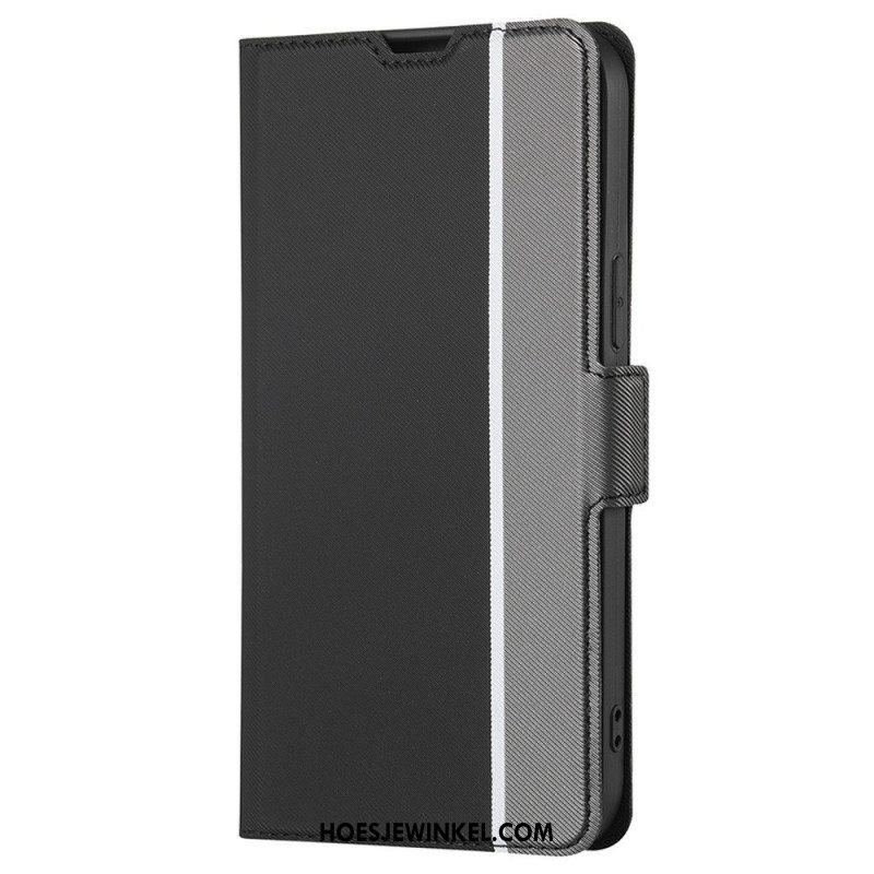 Folio-hoesje voor OnePlus Nord 2T 5G Tweekleurige Lederen Stijl