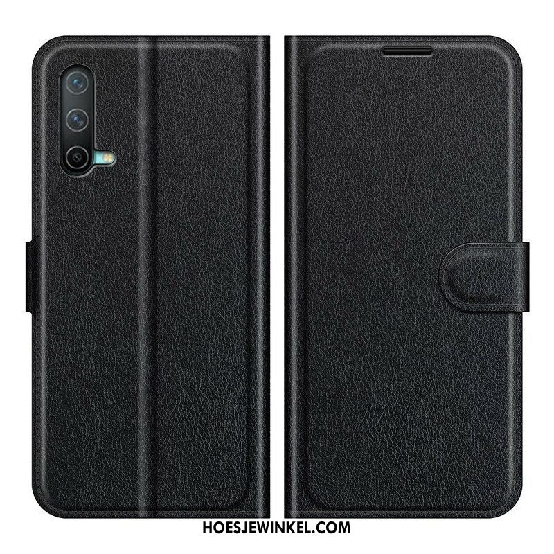 Folio-hoesje voor OnePlus Nord CE 5G Klassiek Lychee-effect
