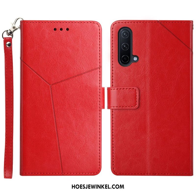 Folio-hoesje voor OnePlus Nord CE 5G Stijl Leer Geo Y Design
