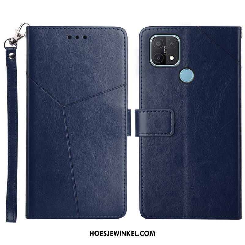 Folio-hoesje voor Oppo A15 Stijl Leer Geo Y Design