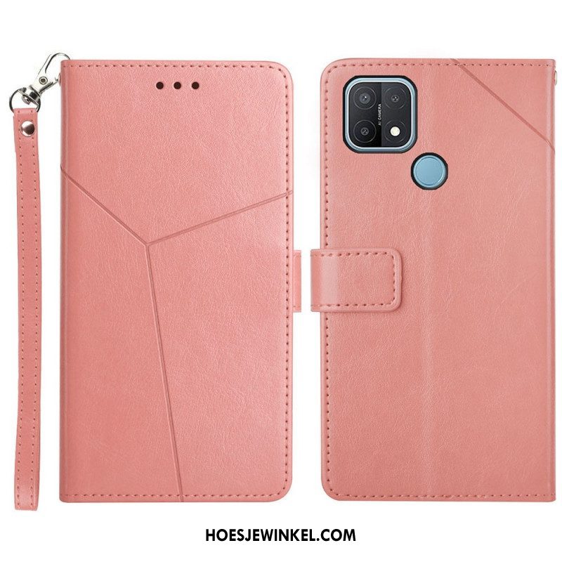 Folio-hoesje voor Oppo A15 Stijl Leer Geo Y Design