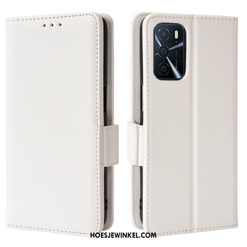 Folio-hoesje voor Oppo A16 / A16s Flip Case Flap Double Litchi Nieuwe Kleuren