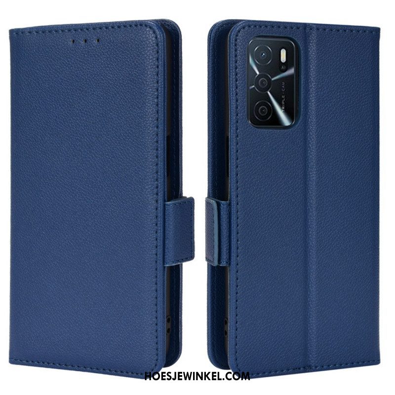 Folio-hoesje voor Oppo A16 / A16s Flip Case Flap Double Litchi Nieuwe Kleuren