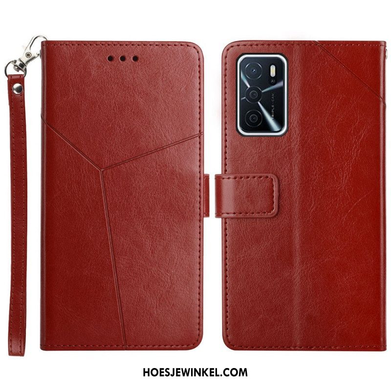 Folio-hoesje voor Oppo A16 / A16s Stijl Leer Geo Y Design