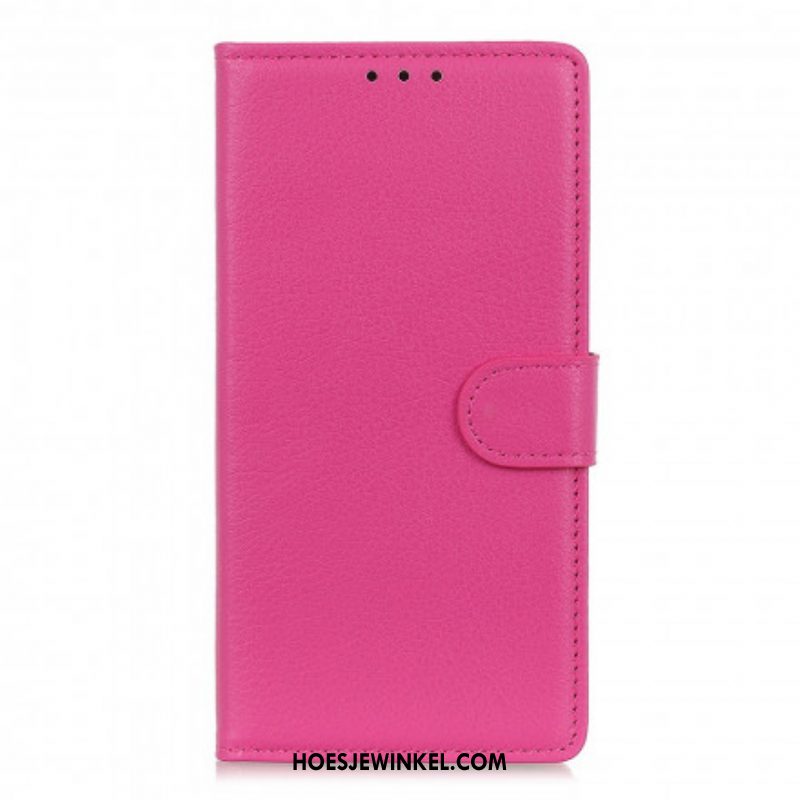 Folio-hoesje voor Oppo A54 5G / A74 5G Lychee Kunstleer