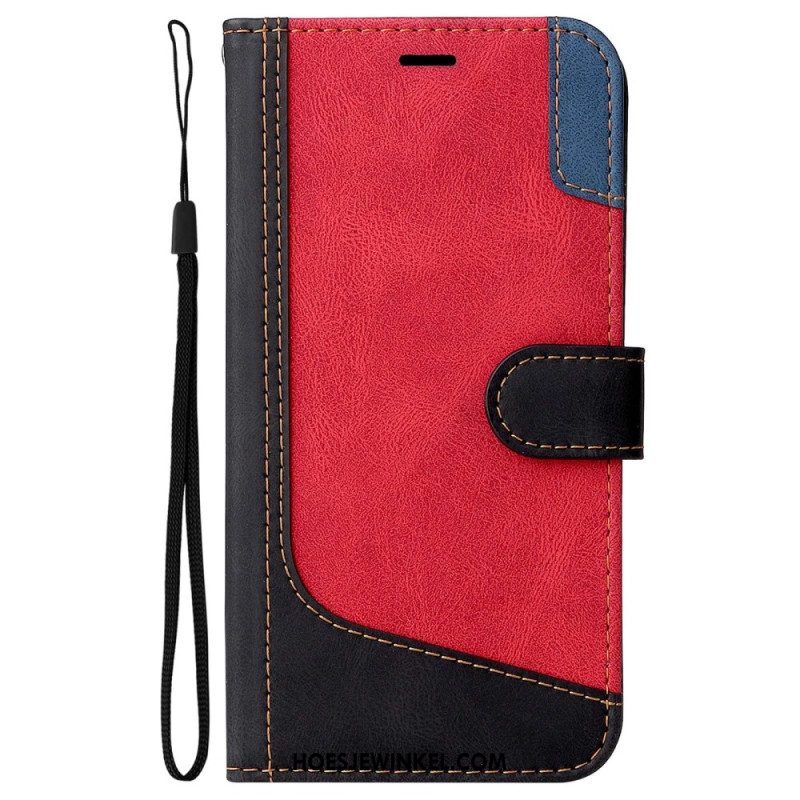 Folio-hoesje voor Oppo A54 5G / A74 5G Tweekleurig Met Riem