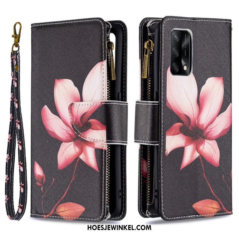 Folio-hoesje voor Oppo A74 4G Bloemzak Met Ritssluiting