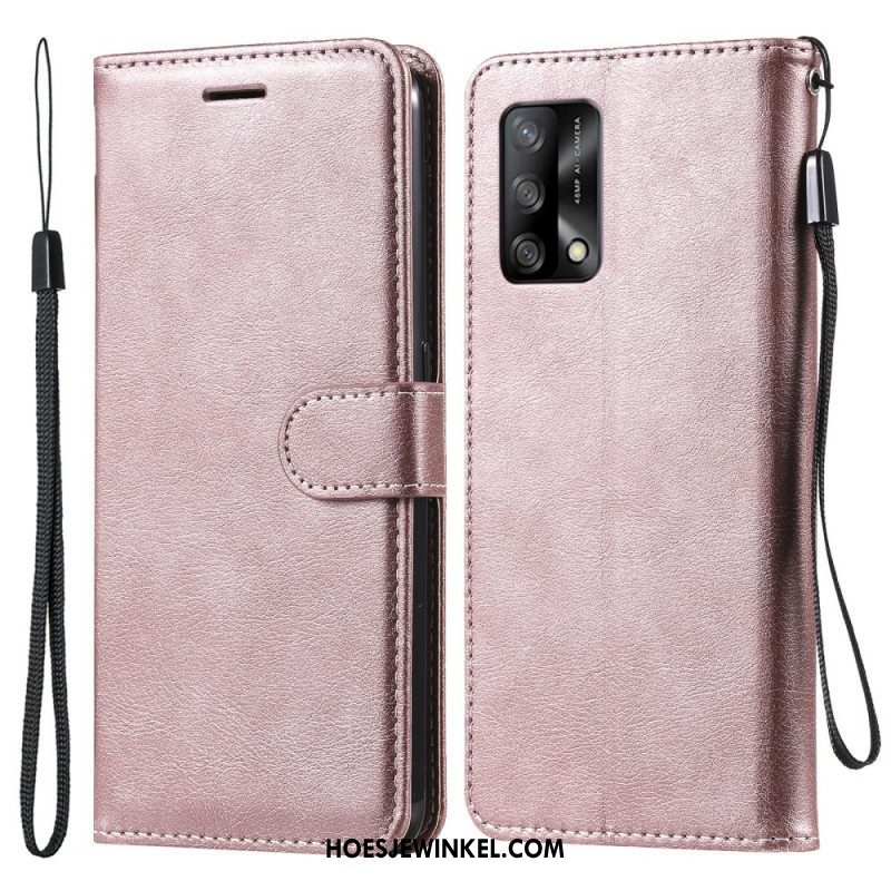 Folio-hoesje voor Oppo A74 4G Met Ketting Strappy Leereffect