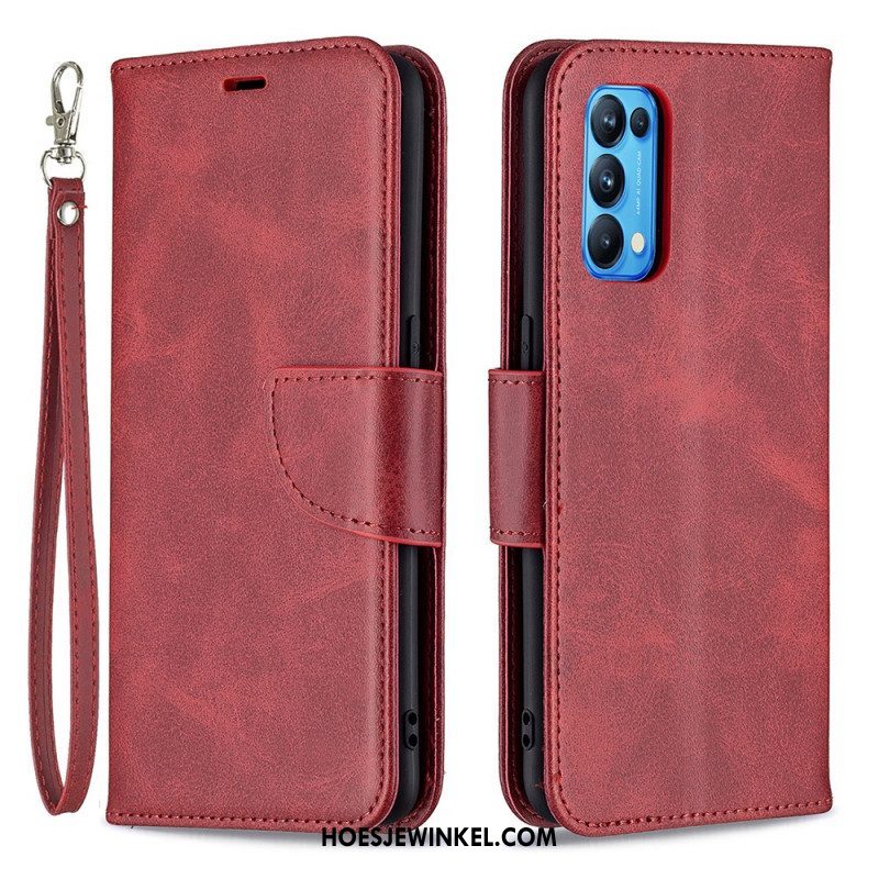 Folio-hoesje voor Oppo Find X3 Lite Flip Case Gladde Flap Schuin