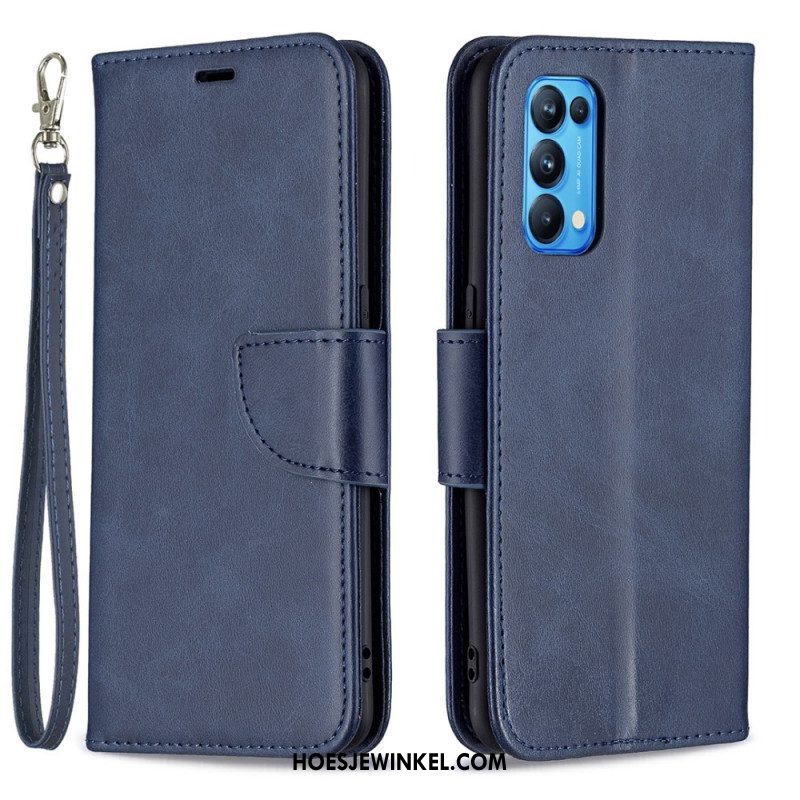 Folio-hoesje voor Oppo Find X3 Lite Flip Case Gladde Flap Schuin