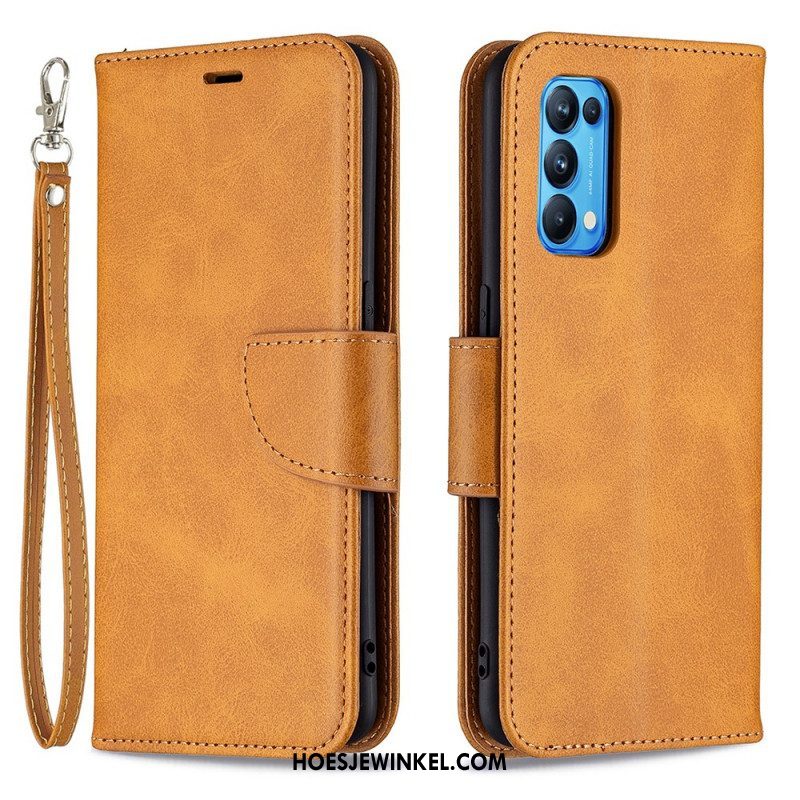 Folio-hoesje voor Oppo Find X3 Lite Flip Case Gladde Flap Schuin