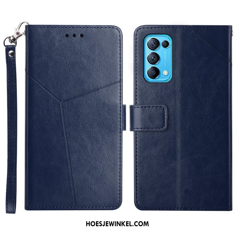 Folio-hoesje voor Oppo Find X3 Lite Stijl Leer Geo Y Design