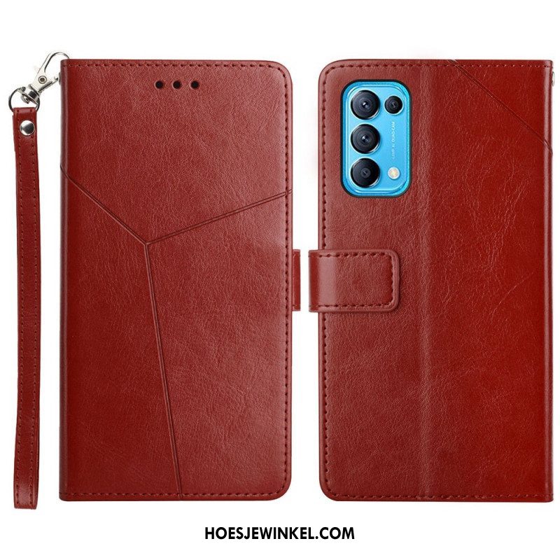 Folio-hoesje voor Oppo Find X3 Lite Stijl Leer Geo Y Design