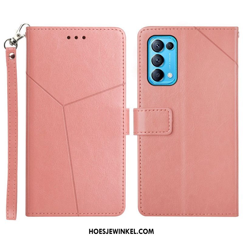 Folio-hoesje voor Oppo Find X3 Lite Stijl Leer Geo Y Design