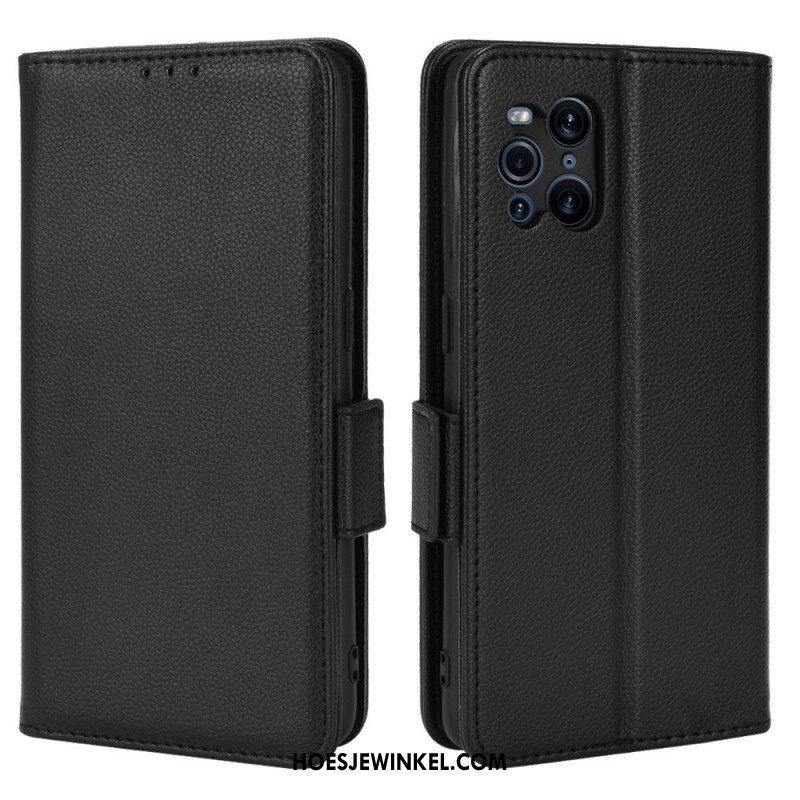 Folio-hoesje voor Oppo Find X3 Pro Flip Case Flap Double Litchi Nieuwe Kleuren