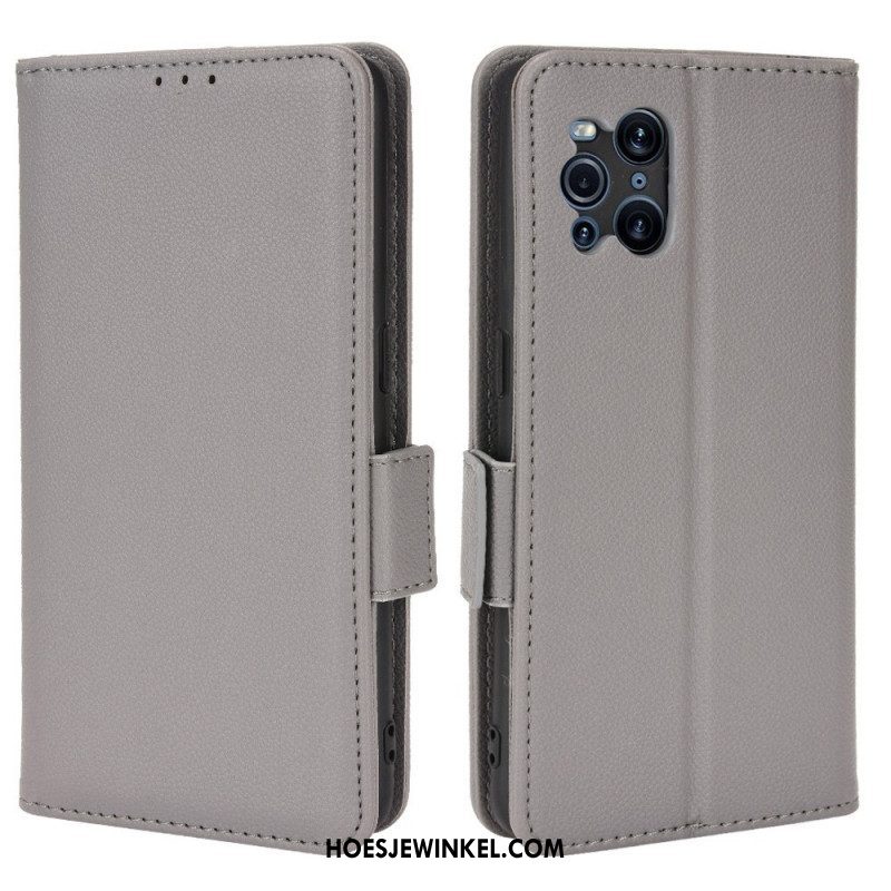 Folio-hoesje voor Oppo Find X3 Pro Flip Case Flap Double Litchi Nieuwe Kleuren