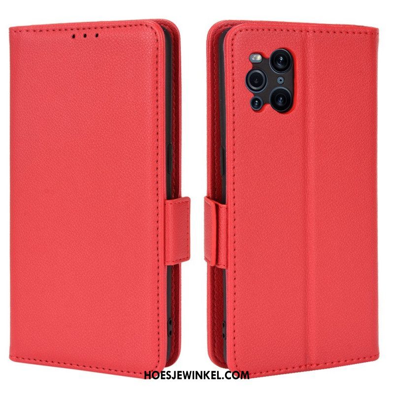 Folio-hoesje voor Oppo Find X3 Pro Flip Case Flap Double Litchi Nieuwe Kleuren