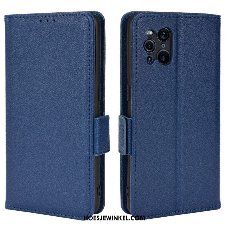 Folio-hoesje voor Oppo Find X3 Pro Flip Case Flap Double Litchi Nieuwe Kleuren