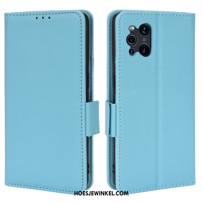 Folio-hoesje voor Oppo Find X3 Pro Flip Case Flap Double Litchi Nieuwe Kleuren