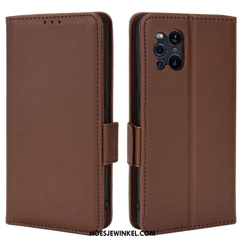 Folio-hoesje voor Oppo Find X3 Pro Flip Case Flap Double Litchi Nieuwe Kleuren