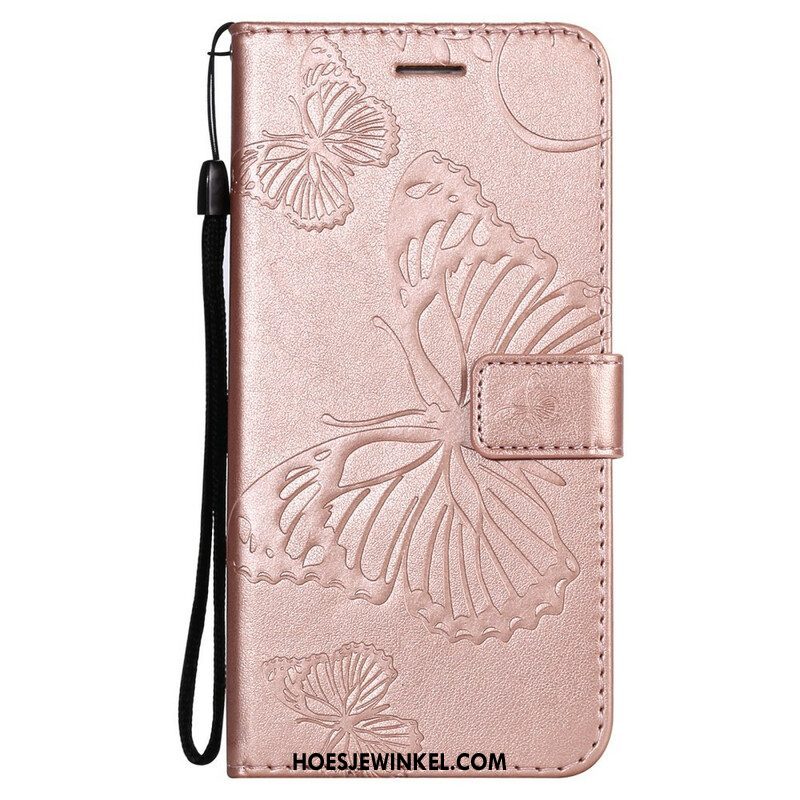 Folio-hoesje voor Oppo Find X3 Pro Flip Case Vlinders En Schuine Klep