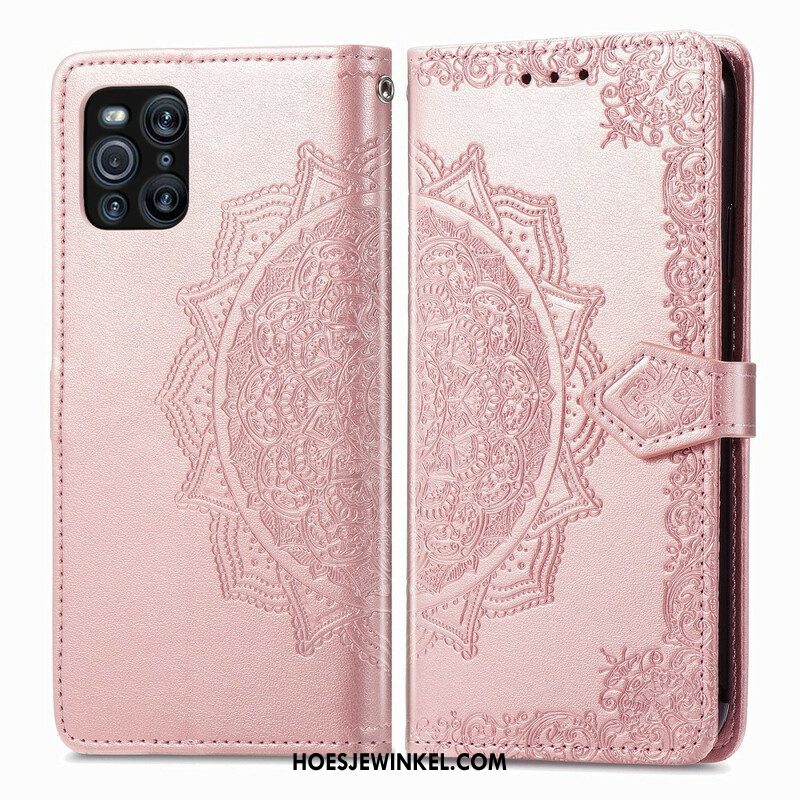 Folio-hoesje voor Oppo Find X3 Pro Mandala Middeleeuwen