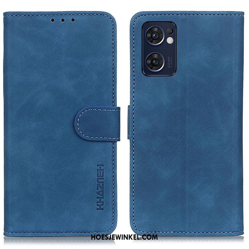 Folio-hoesje voor Oppo Find X5 Lite Khazneh Vintage Leereffect
