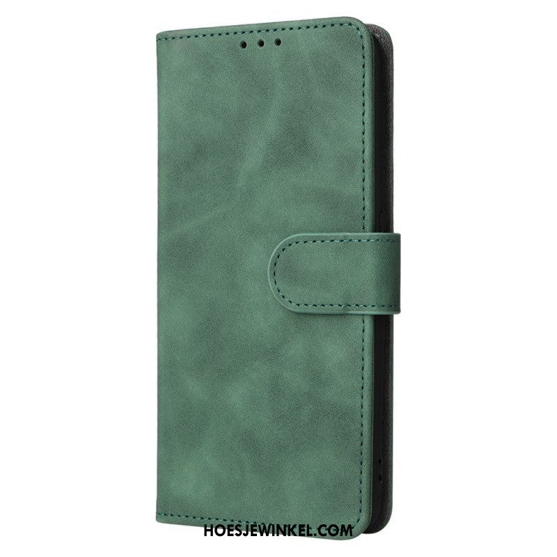 Folio-hoesje voor Oppo Find X5 Lite Met Ketting Effen Bandjes Met Leereffect