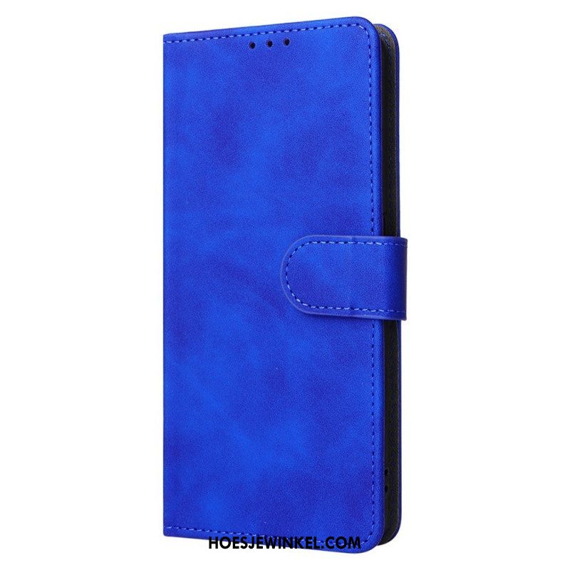Folio-hoesje voor Oppo Find X5 Lite Met Ketting Effen Bandjes Met Leereffect