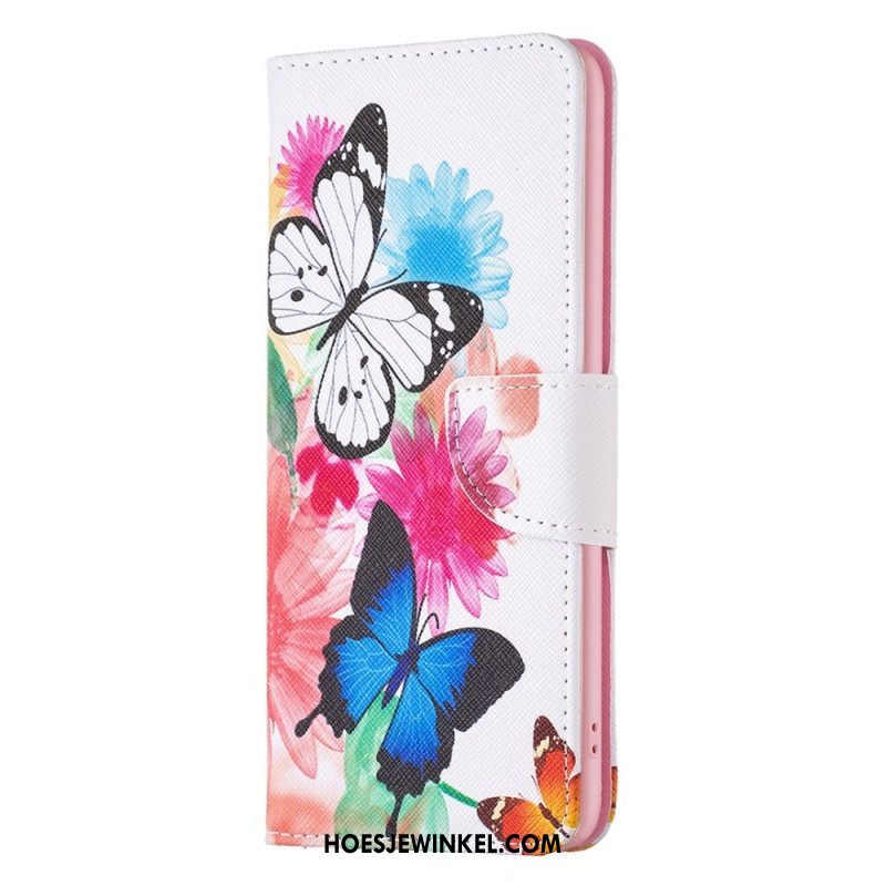 Folio-hoesje voor Oppo Find X5 Pro Aquarel Vlinders