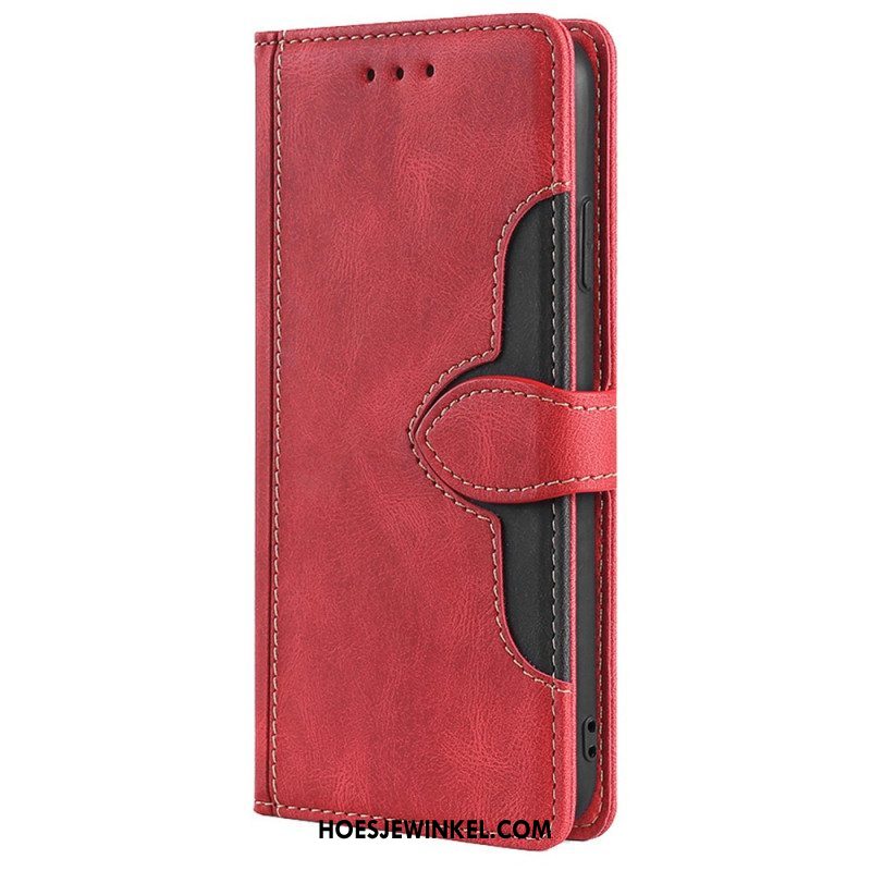 Folio-hoesje voor Oppo Find X5 Pro Imitatieleer Bicolor Stijlvol