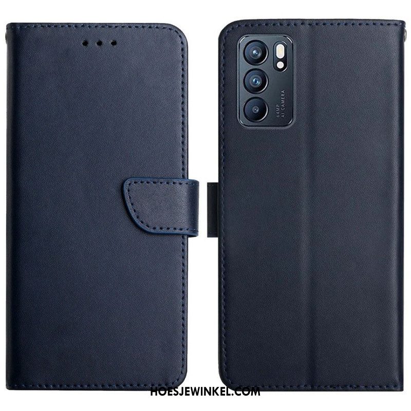 Folio-hoesje voor Oppo Reno 6 5G Echt Nappaleer