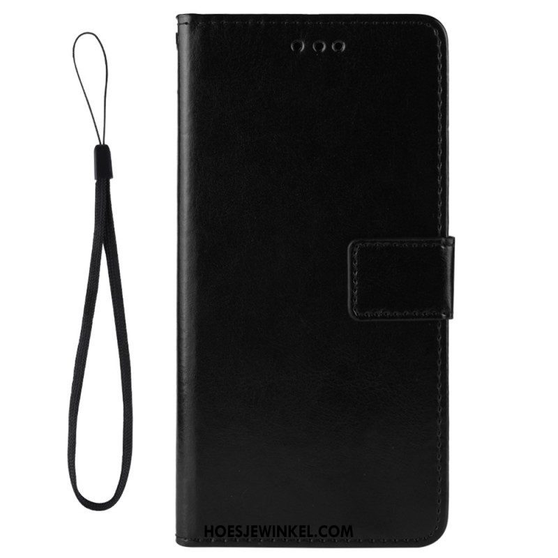 Folio-hoesje voor Oppo Reno 8 Lite Met Ketting Flitsende Riem Van Imitatieleer