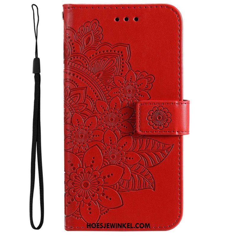 Folio-hoesje voor Oppo Reno 8 Met Ketting Strakke Bloemen