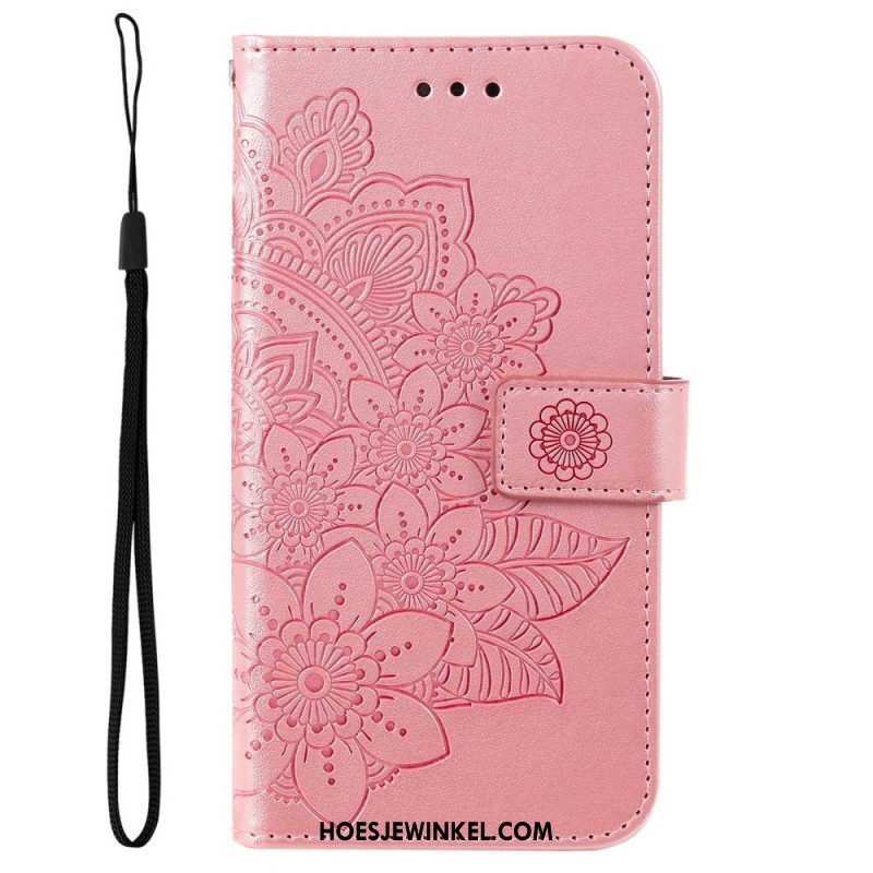 Folio-hoesje voor Oppo Reno 8 Met Ketting Strakke Bloemen