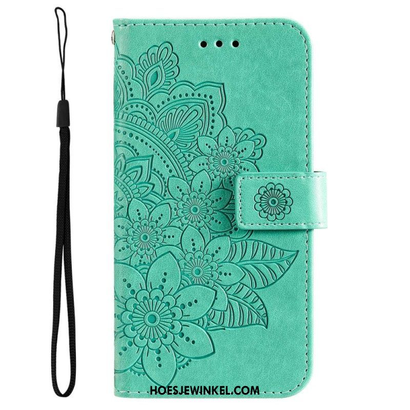 Folio-hoesje voor Oppo Reno 8 Met Ketting Strakke Bloemen