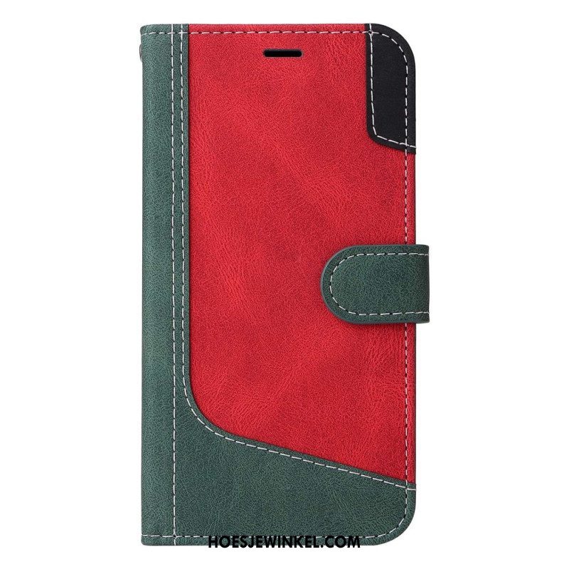 Folio-hoesje voor Oppo Reno 8 Pro Met Ketting Driekleurige Riem
