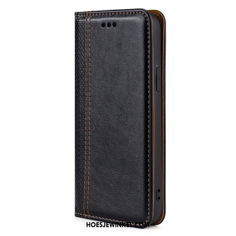 Folio-hoesje voor Samsung Galaxy A13 Geborstelde Koolstofvezel