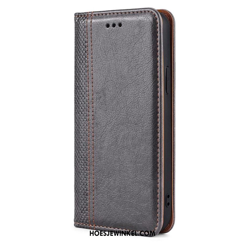 Folio-hoesje voor Samsung Galaxy A13 Geborstelde Koolstofvezel
