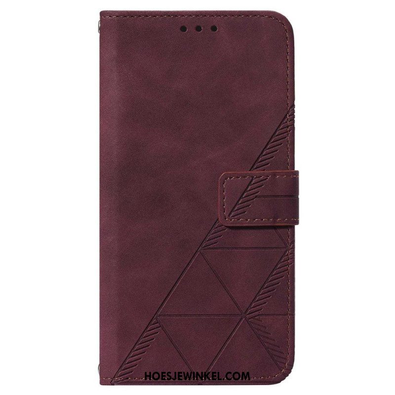 Folio-hoesje voor Samsung Galaxy A14 / A14 5G Driehoeken Met Lanyard