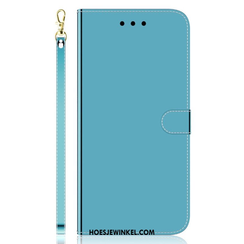 Folio-hoesje voor Samsung Galaxy A14 / A14 5G Spiegel En Lanyard