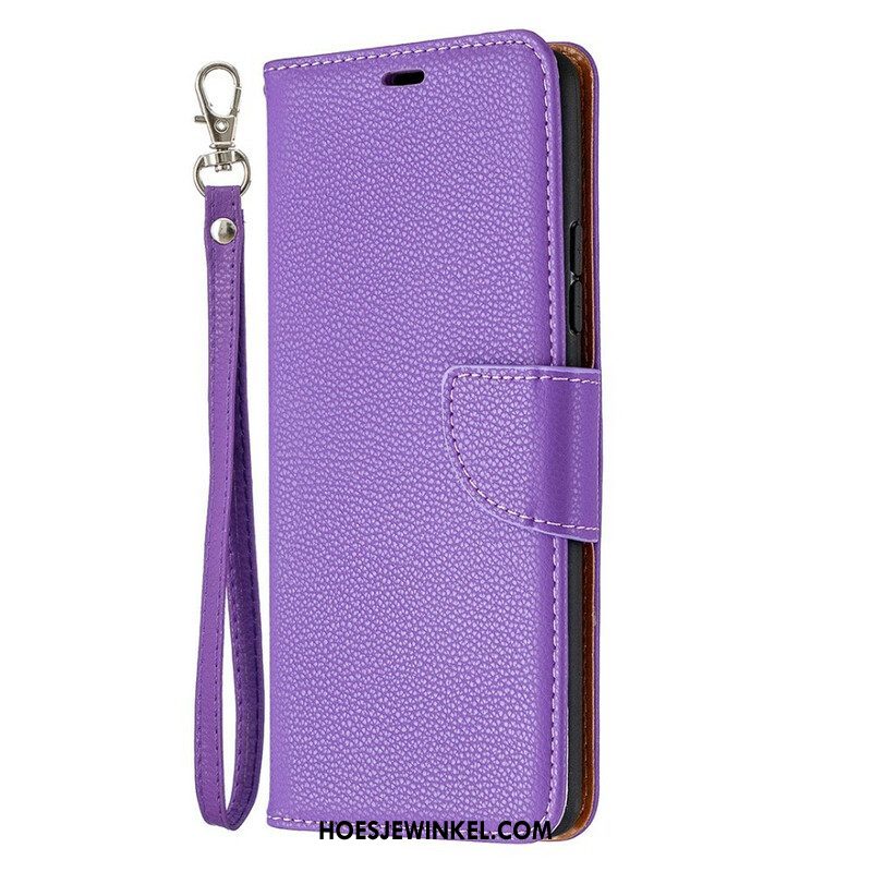 Folio-hoesje voor Samsung Galaxy A42 5G Flip Case Lychee Rabat Schuin