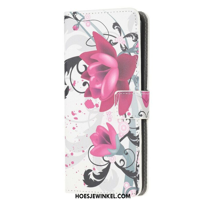 Folio-hoesje voor Samsung Galaxy A42 5G Tropische Bloemen