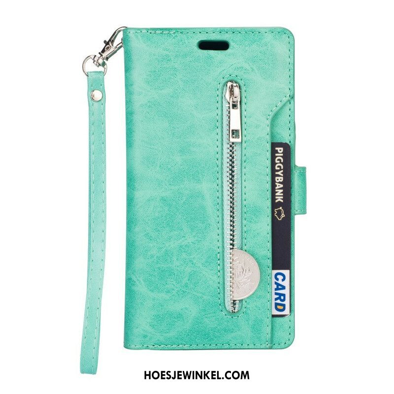 Folio-hoesje voor Samsung Galaxy A51 5G Portemonnee Met Lanyard