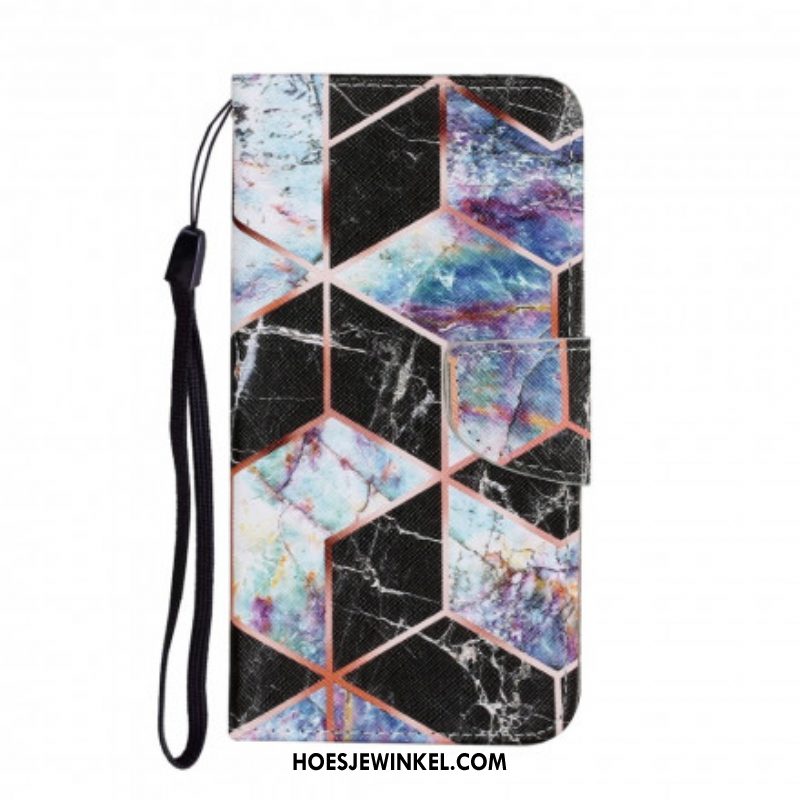 Folio-hoesje voor Samsung Galaxy A52 4G / A52 5G / A52s 5G Geometrisch Marmer